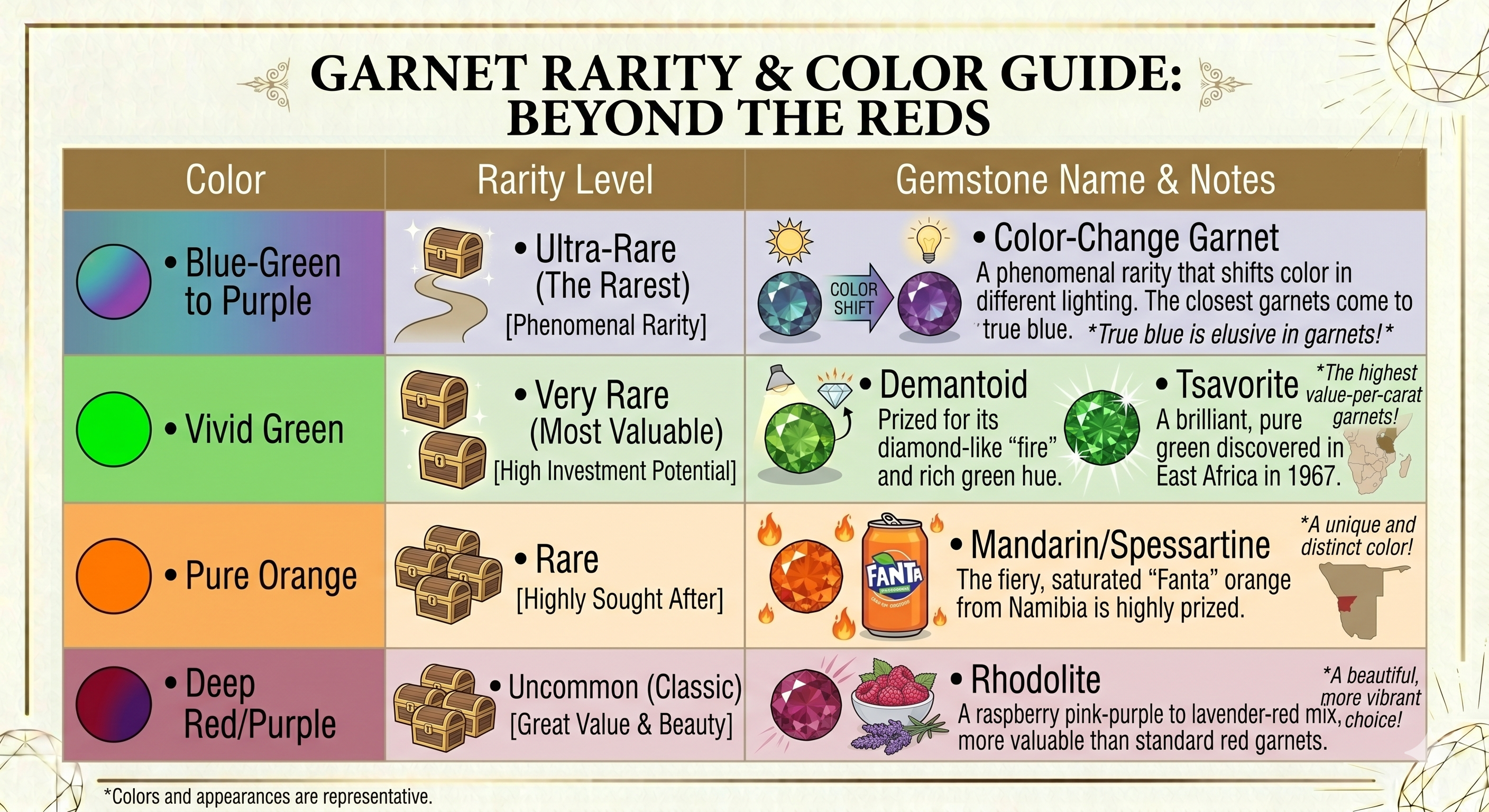 Guide to Rare Garnet Colors